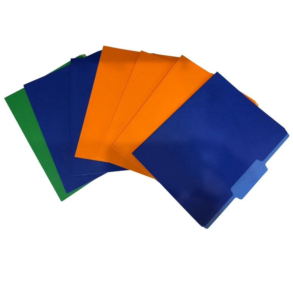 Assorted Bright Color File Folders Letter Size 1/3 Cut Tab Office Supplies Lot